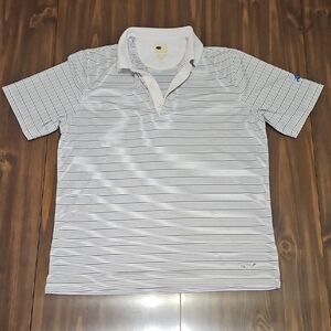 Greg Norman Collection Gray and White Polo Shirt